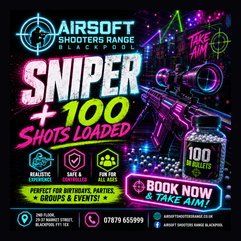 Airsoft shooting range in Blackpool
